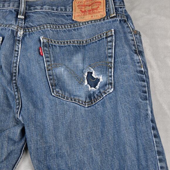 Levis Jeans 559 Mens 33x30 (32x28 Meas) Relaxed Straight Blue Denim - Picture 7 of 11